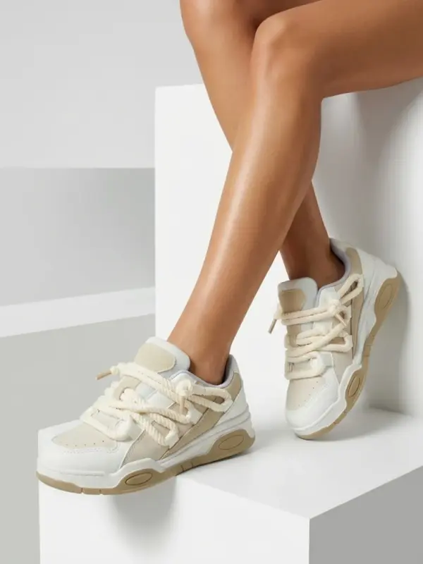 Resti Дамски спортни маратонки Resti с по-дебела подметка Breva BEIGE