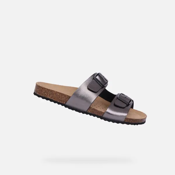 GEOX Дамски сребърни сандали Geox Brionia