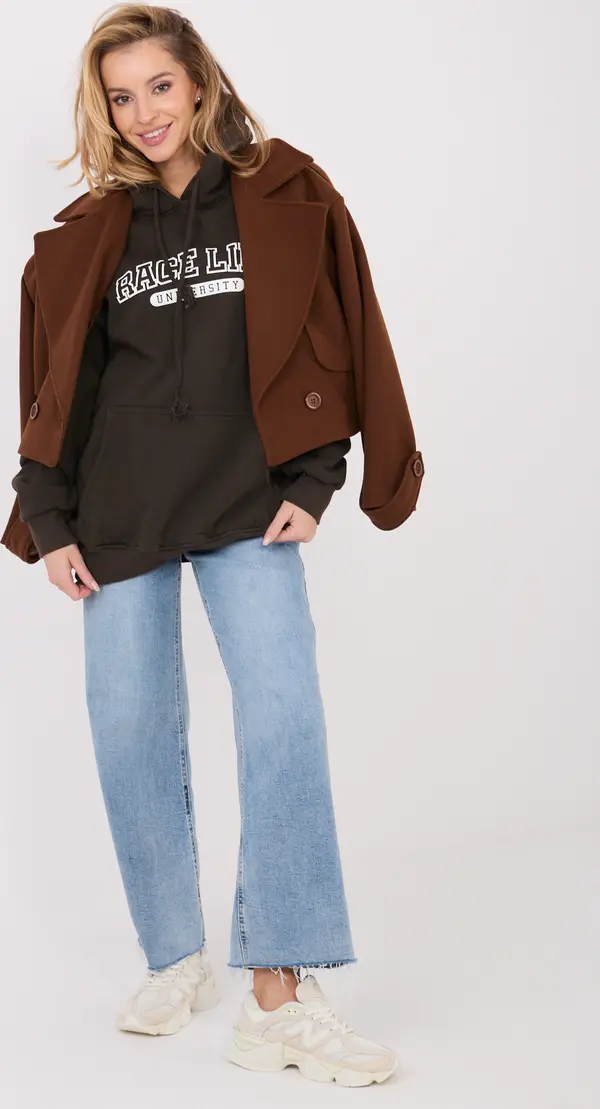 Factory Price Дамски суичър с качулка в тъмнокафяво