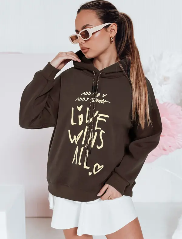 DStreet Дамски суичър с овърсайз качулка LOVEWILL