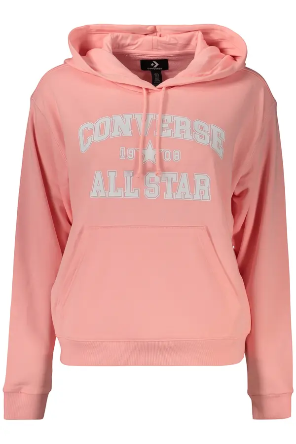 Converse Дамски суитшърт без качулка, розов