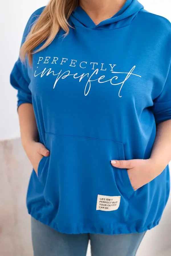 Kesi Włoski Дамски суитшърт Kesi с големи размери и щампа