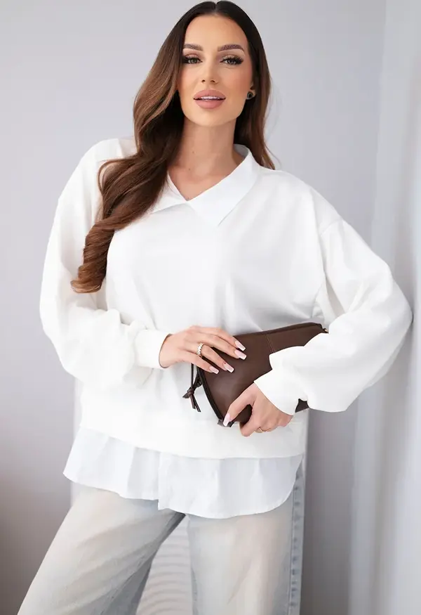 Kesi Włoski Дамски суитшърт Kesi с вложка за риза