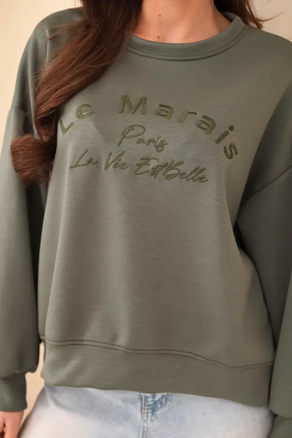 Kesi Włoski Дамски суитшърт с бродерия Le Marais