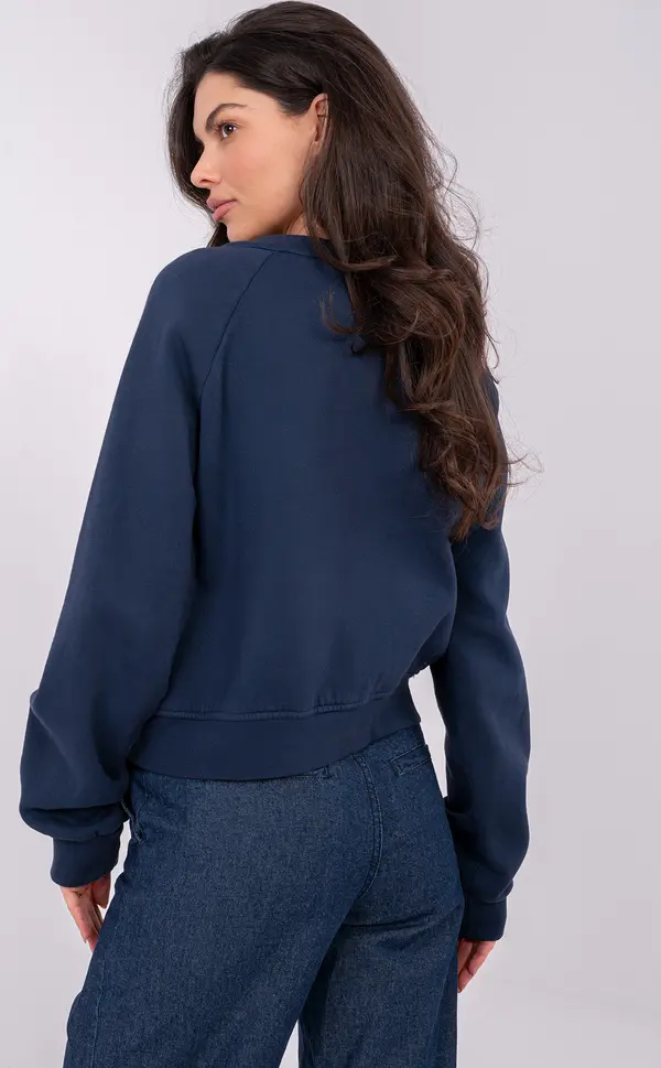 Factory Price Дамски суитшърт с цип, тъмносин