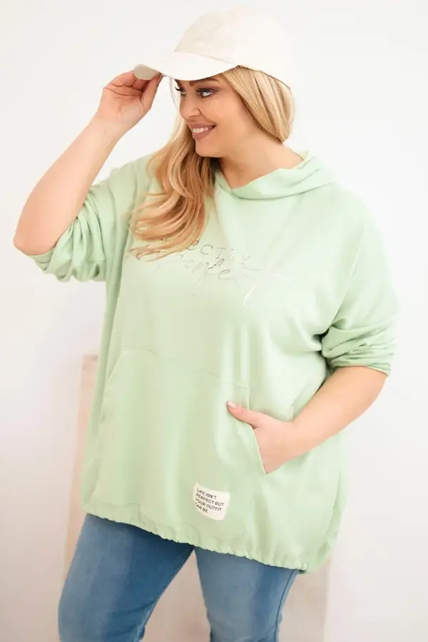 Kesi Włoski Дамски суитшърт с големи размери и щампа Kesi Włoski