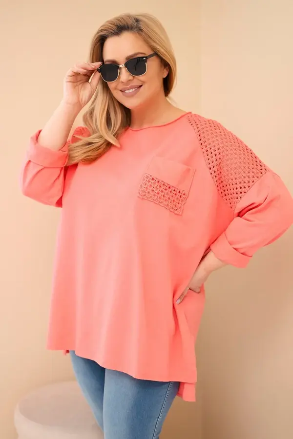 Kesi Włoski Дамски суитшърт с големи размери и щампа Kesi Włoski