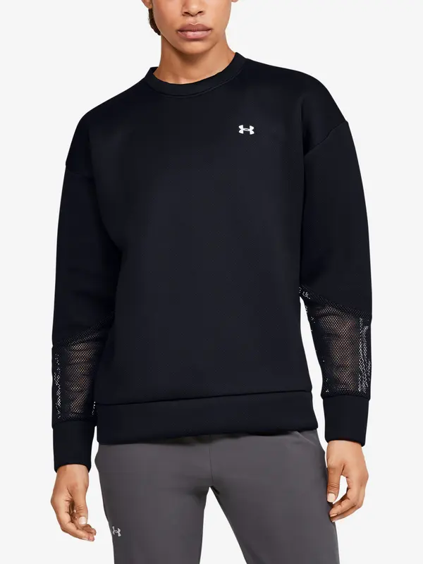 Under Armour Дамски суитшърт Under Armour Move Crew Mesh Inset-BLACK