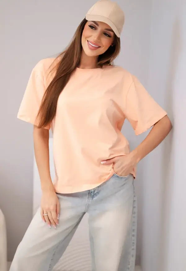 Kesi Włoski Дамски свободен памучен топ с къс ръкав