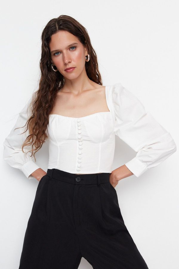 Trendyol Дамски топ Trendyol Ecru