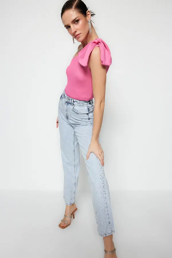 Trendyol Дамски топ. Trendyol Frill detailed