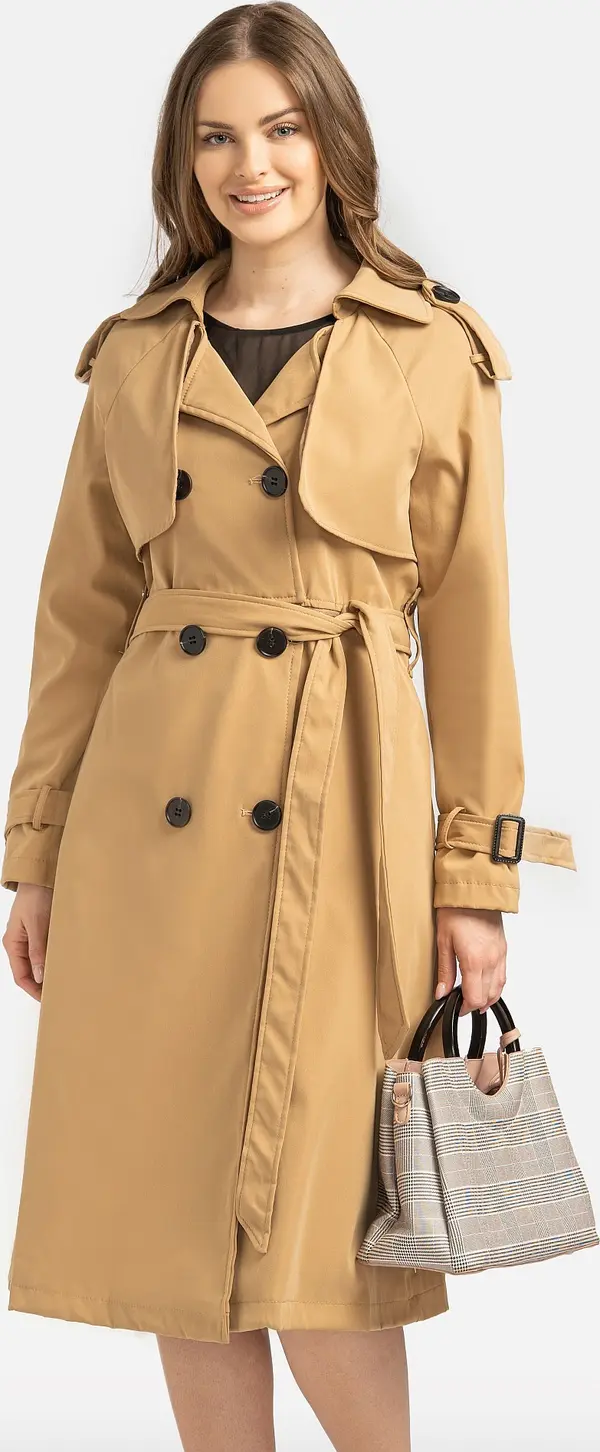 PERSO Дамски тренчкот с подвижна долна част