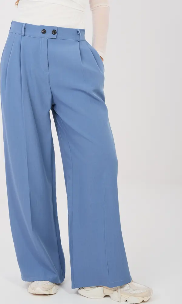 RUE PARIS Дамски тъмносини бизнес панталони