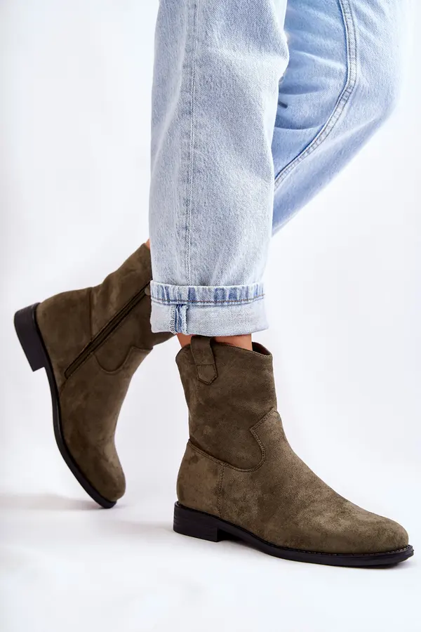 S. BARSKI Дамски велурени боти до глезена S. BARSKI