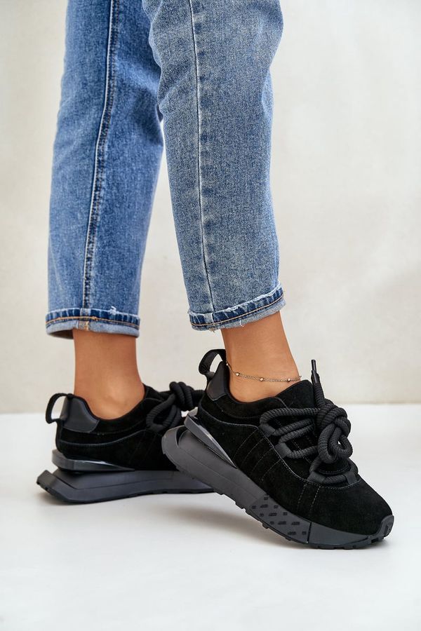 ARTIKER Дамски велурени кецове на платформа с дебела връзка Artiker