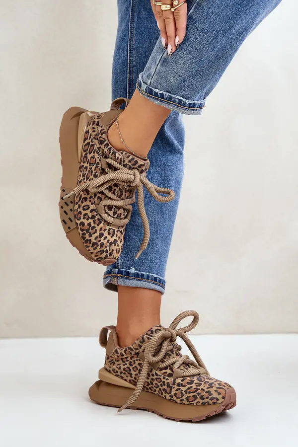 Boto Дамски велурени кецове на платформа с дебела връзка с леопард Artiker