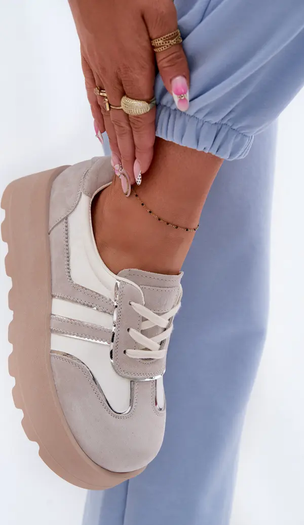 GOE Дамски велурени маратонки на платформа GOE