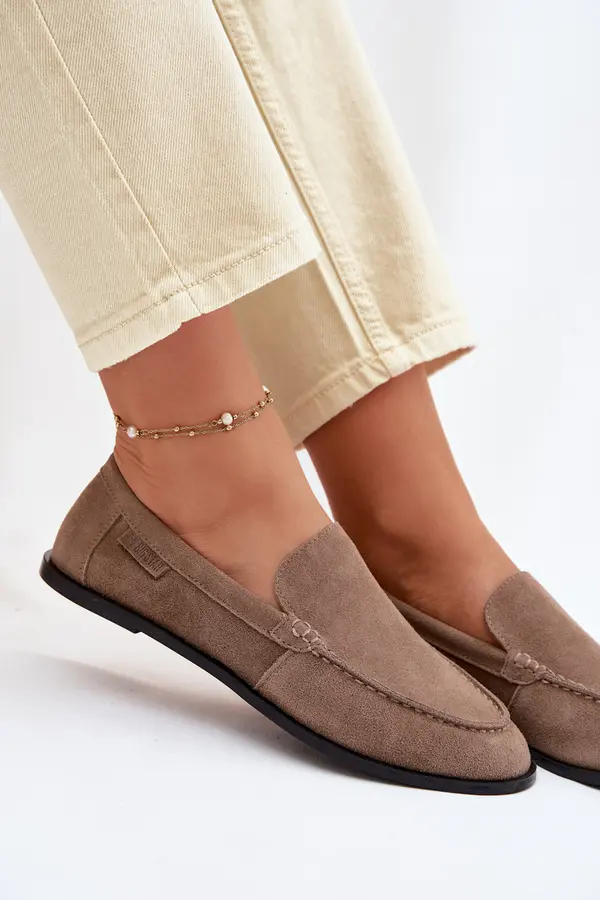 BIG STAR SHOES Дамски велурени мокасини BIG STAR