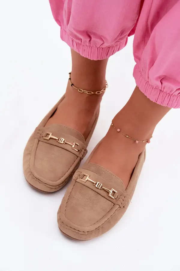 Boto Дамски велурени мокасини Corinell Khaki
