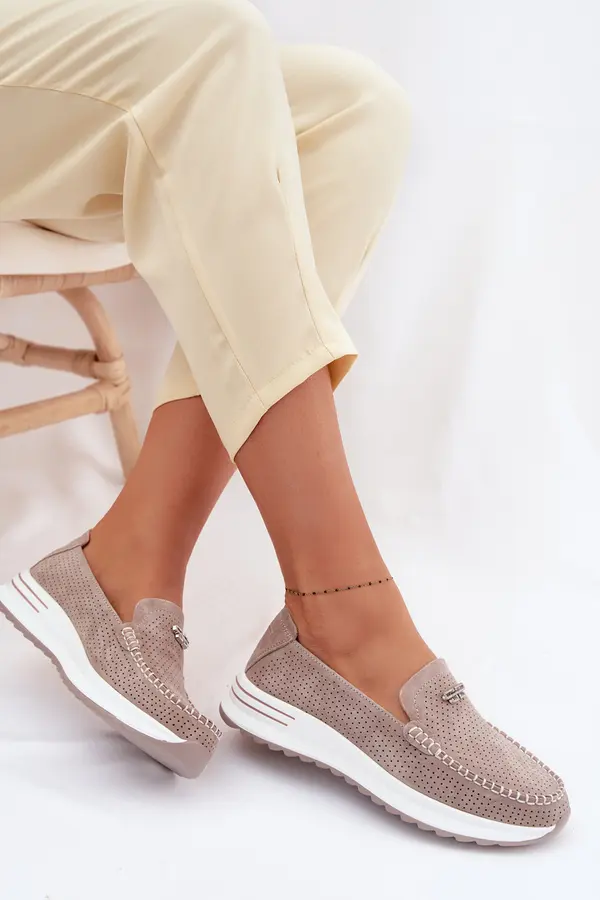 EVENTO Дамски велурени мокасини Evento