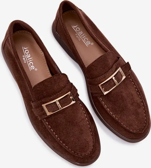 EVENTO Дамски велурени мокасини с катарама