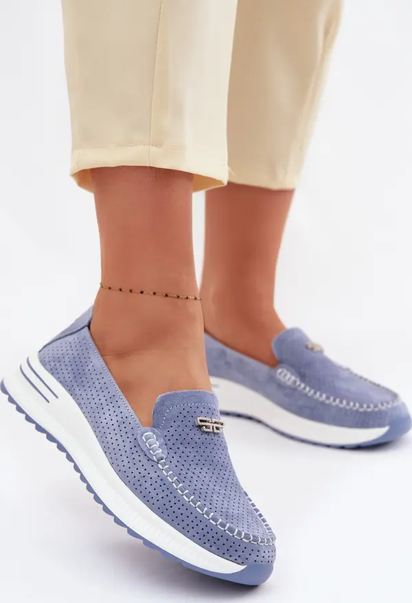 EVENTO Дамски велурени мокасини