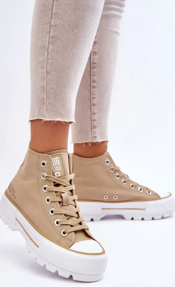 BIG STAR SHOES Дамски високи маратонки на платформата Big Star