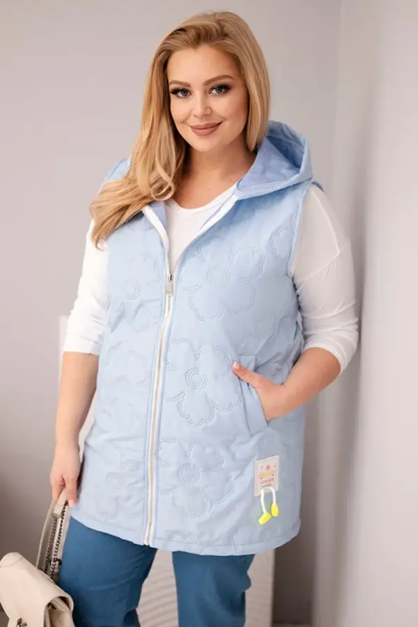 Kesi Włoski Дамски жилет с качулка Kesi за големи размери