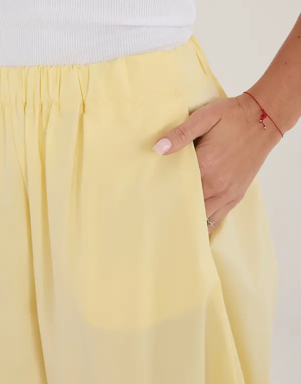 RUE PARIS Дамски жълти панталони с джобове