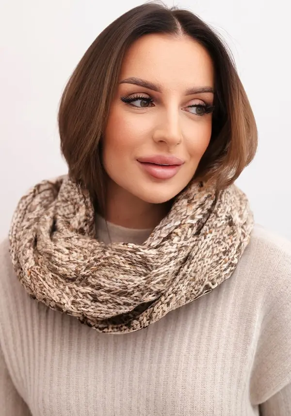 Kesi Дамски зимен шал KN24 тъмнобежов