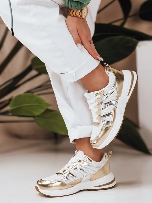 DStreet Дамски златни маратонки GOLDLINX