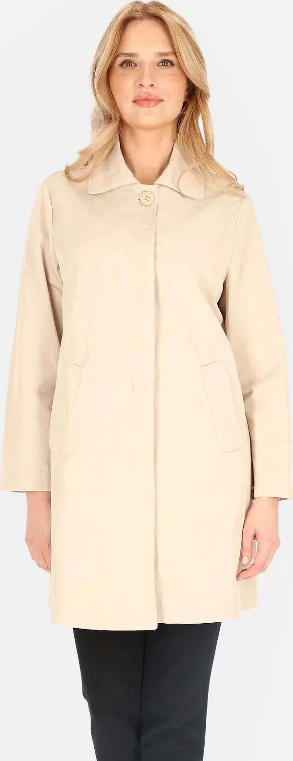 PERSO Дамско бежово преходно палто с яка