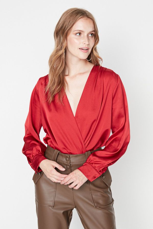 Trendyol Дамско боди. Trendyol V-neck