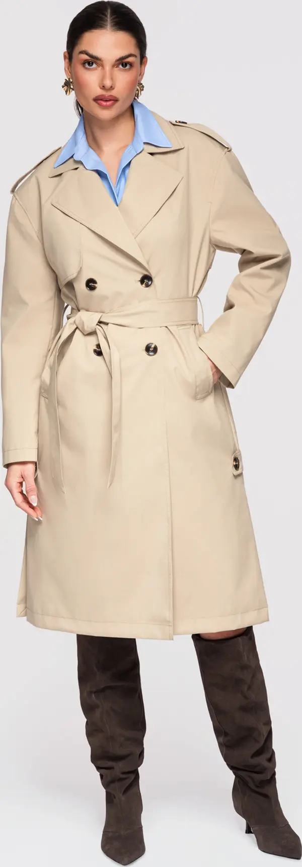 Edoti Дамско дълго вълнено палто LARICA