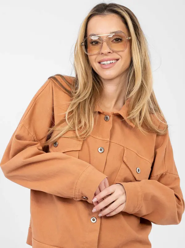 RUE PARIS Дамско дънково яке в тъмно оранжево