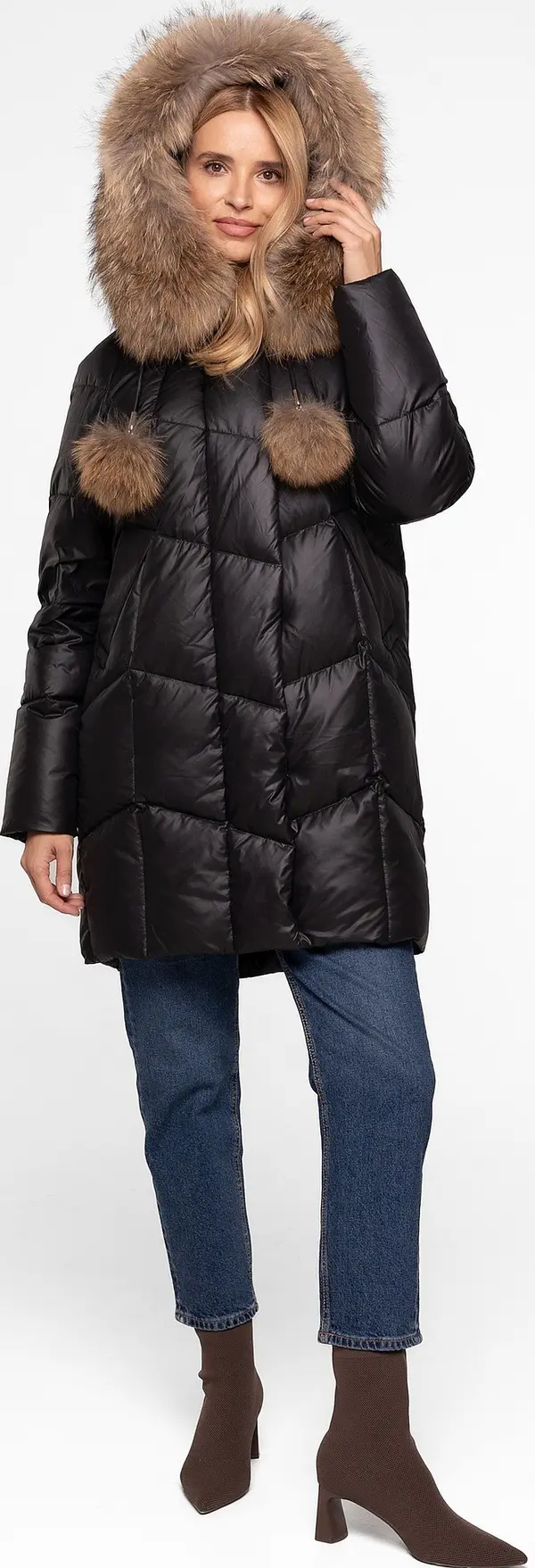 PERSO Дамско изолирано яке с козина