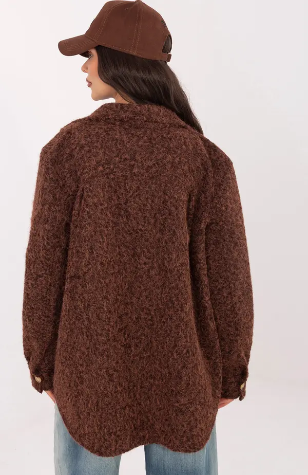 RUE PARIS Дамско кафяво яке от агнешка кожа