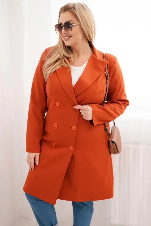 Kesi Włoski Дамско палто Kesi Plus Size с двойно закопчаване