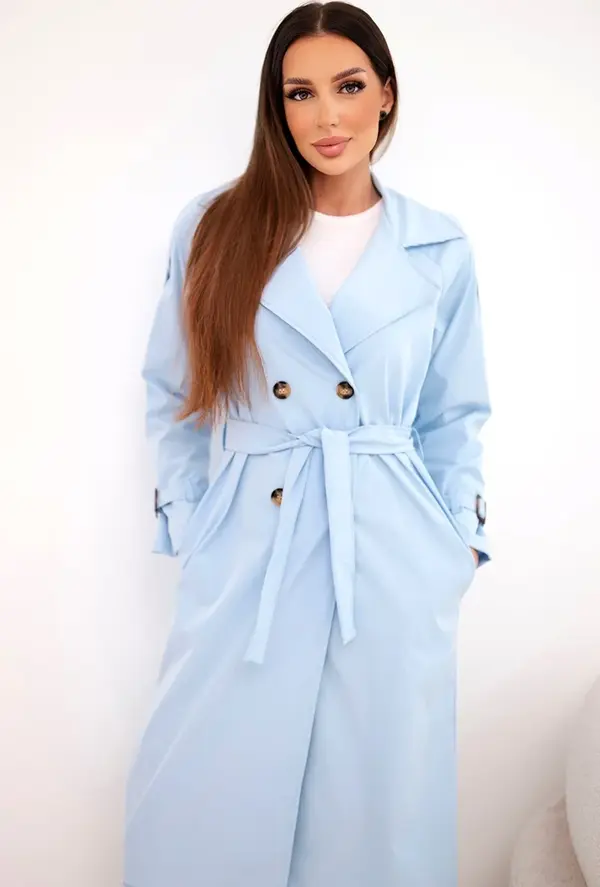 Kesi Włoski Дамско палто Kesi с колан и яка