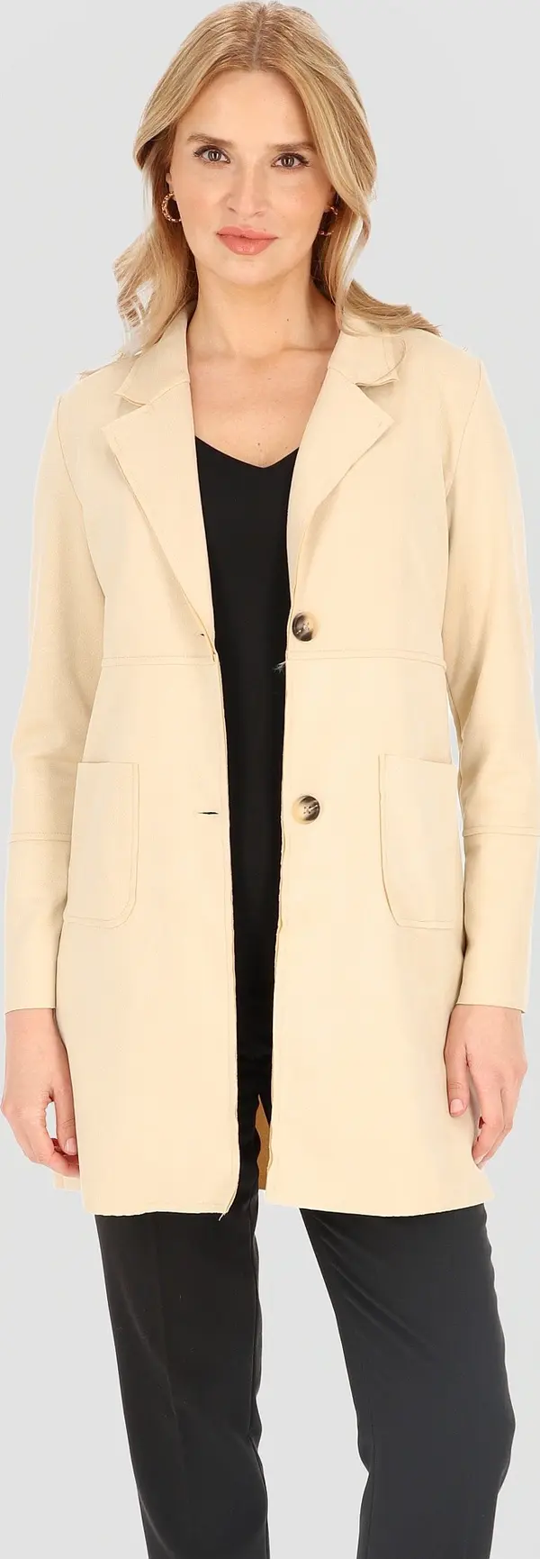 PERSO Дамско палто от изкуствен велур