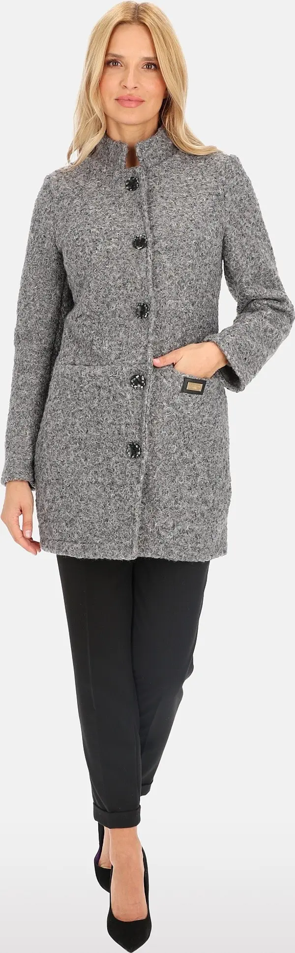 PERSO Дамско палто от овча кожа с яка