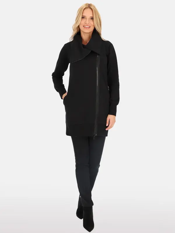 PERSO Дамско преходно плетено яке с цип