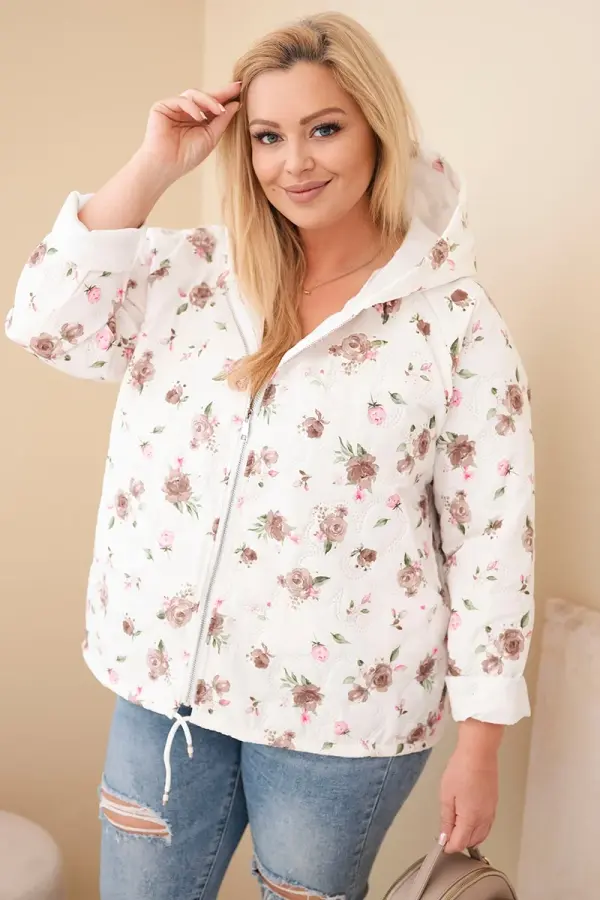 Kesi Włoski Дамско пролетно яке с големи размери и флорален мотив