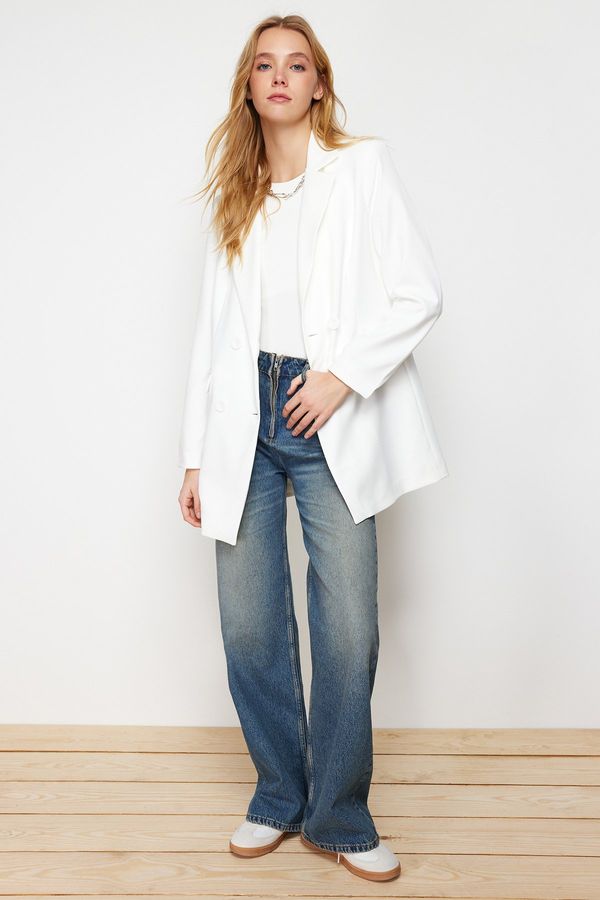 Trendyol Дамско сако Trendyol Ecru