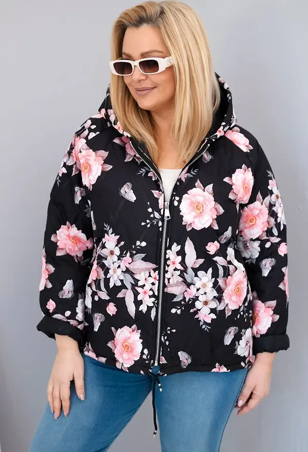 Kesi Włoski Дамско яке Kesi Włoski Plus Size с флорален мотив