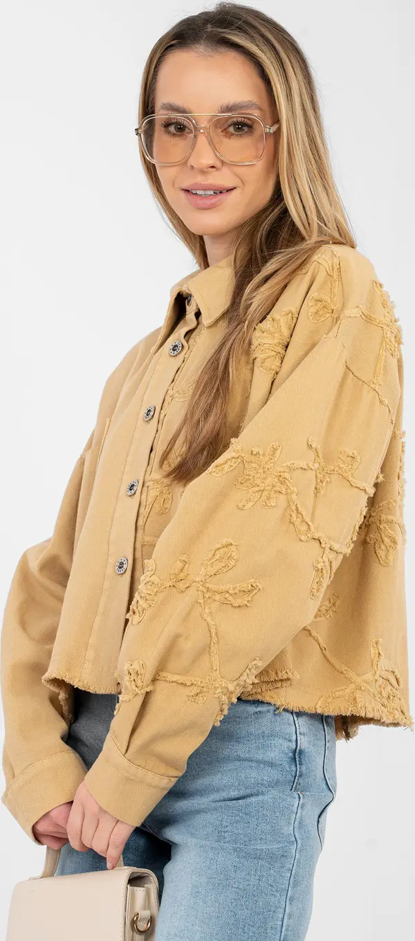 RUE PARIS Дамско яке с текстура на камила