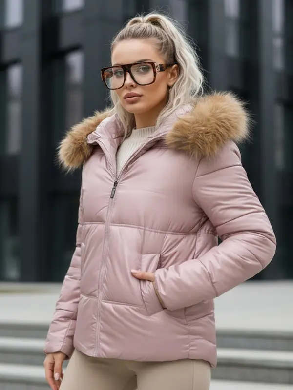 DStreet Дамско зимно яке SPARKLE розово