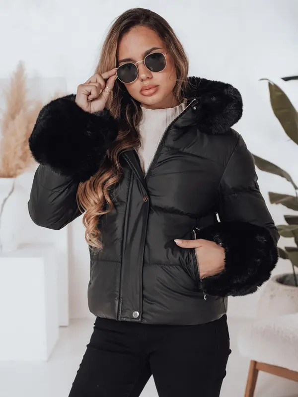 DStreet Дамско зимно яке YOUWARM с черен косъм