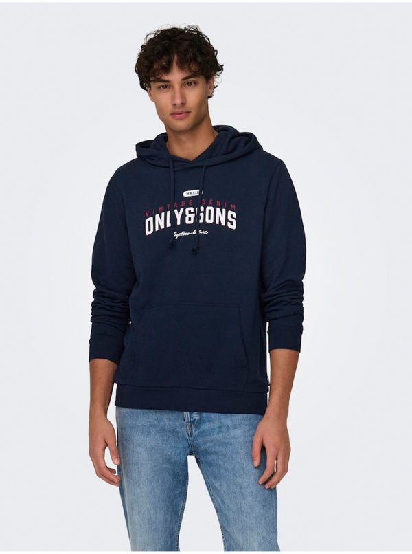 Only Dark Blue Men's Hoodie ONLY & SONS Lenny - Men