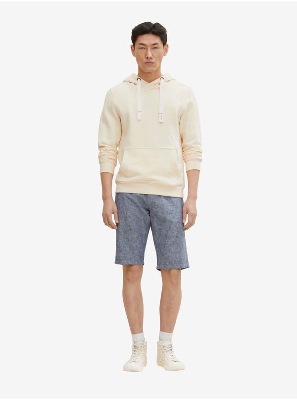 Tom Tailor Dark blue men's striped shorts with linen blend Tom Tailor - Men's